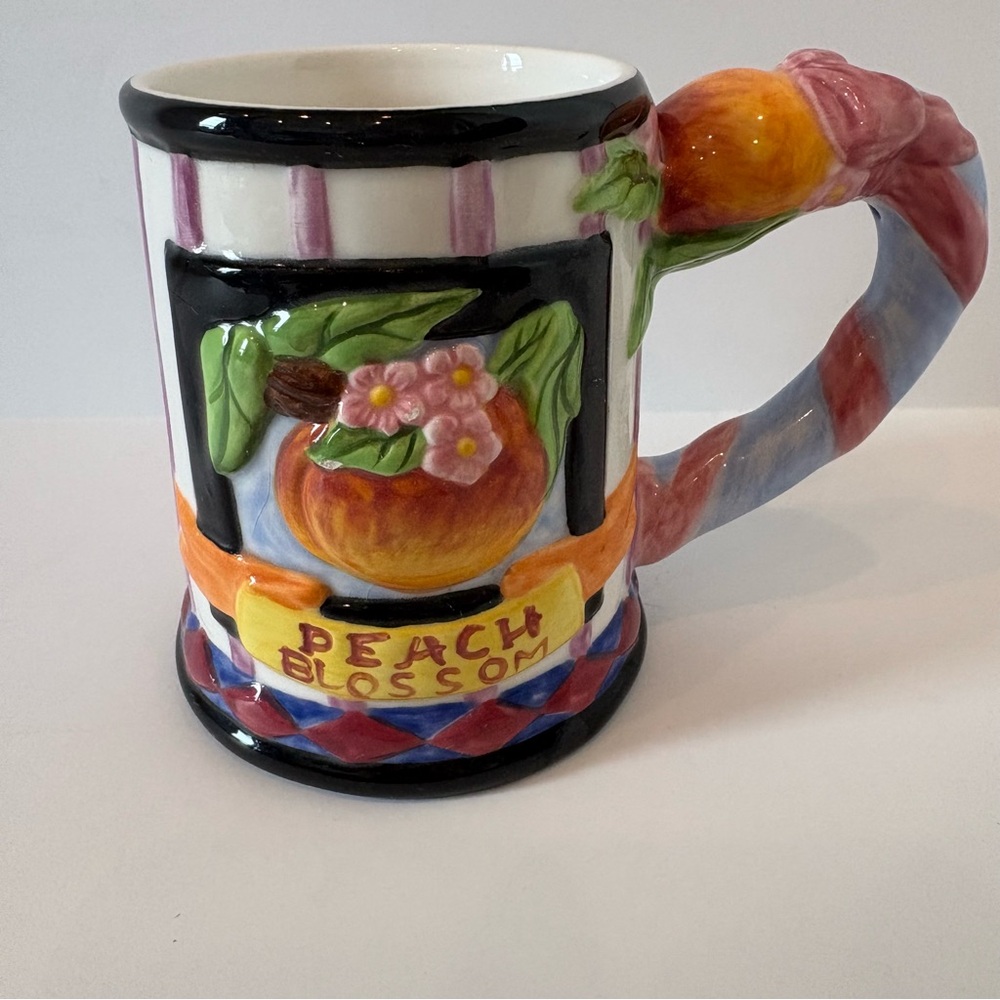 Zrike Everyday Coffee Mug Tea Cup Peach Blossom Georgia Peach Hand Painted